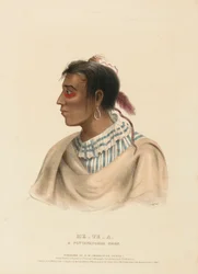 ME-TE-A, ein POTTAWATOMIE-HÄUPTLING, aus der Geschichte der Indianerstämme Nordamerikas