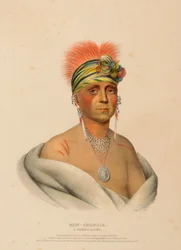 MON-CHONSIA. Ein Kansas-Häuptling, aus der Geschichte der Indianerstämme Nordamerikas