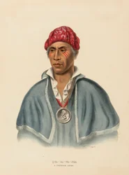 QUA-TA-WA-PLA. Ein SHAWANOE-HÄUPTLING aus der Geschichte der Indianerstämme Nordamerikas