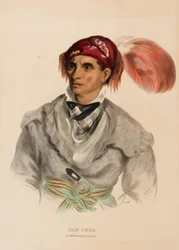 Tah-Chee (Dutch), ein Cherokee-Häuptling, aus der Geschichte der Indianerstämme Nordamerikas