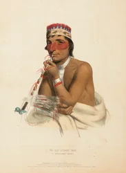 WA-EM-BOESH-KAA. Ein Chippewa-Häuptling, aus der Geschichte der Indianerstämme Nordamerikas