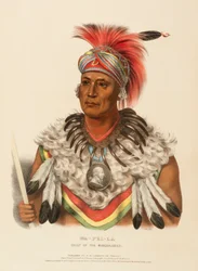WA-PEL-LA. HÄUPTLING DER MUSQUAKEES, aus Geschichte der Indianerstämme Nordamerikas