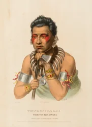 Junger Ma-Has-Kah, Häuptling der Ioways, aus Geschichte der Indianerstämme Nordamerikas