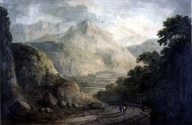 Landschaft: Ein felsiger Bach mit bewaldeten Ufern, 19. Jahrhundert