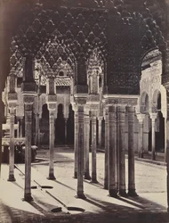 [Der Löwenhof in der Alhambra, gesehen vom Portikotempel aus], 1862