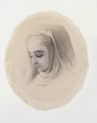 Kopfstudie für Klostergedanken, 1851