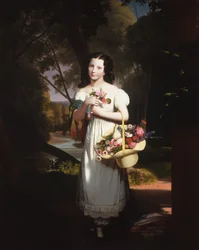 Kleines Mädchen mit Blumen Amelia Palmer, ca. 1830
