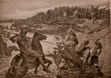 Caesar überquert die Themse, Illustration aus 