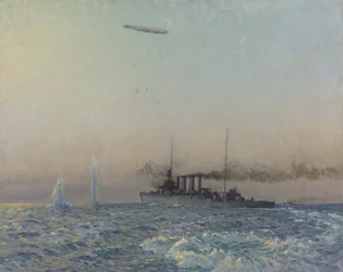 Der Kampf der HMAS Sydney mit einem Zeppelin in der Nordsee, 1918