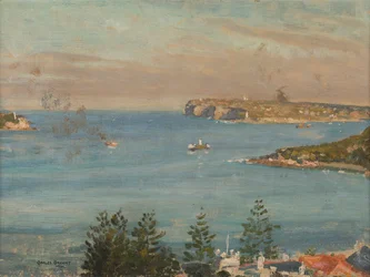 Blick auf Sydney Heads vom Norden der Stadt