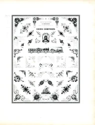 Illustrierte Rahmenecken mit figürlichen Motiven