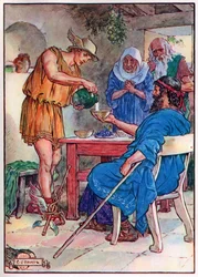 Jupiter und Merkur im Haus von Philemon und Baucis, aus 