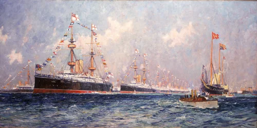 Das Magazin während des Diamantjubiläums von Königin Victoria (1819-1901) in Spithead (England), 26. Juni 1897