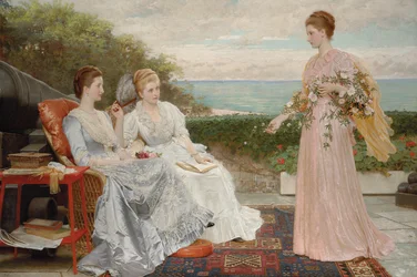 Die Festungsmauern, Walmer Castle: Porträts der Countess Granville und der Ladies Victoria und Mary Leveson-Gower, 1891