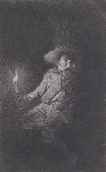 Ein Mann in einer Höhle, 1842