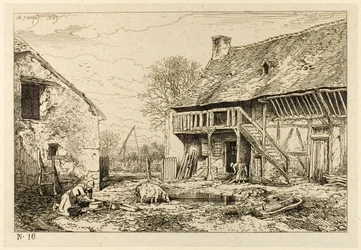Hof eines Bauernhauses