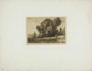 Landschaft der Insel Aligre mit zwei Frauen