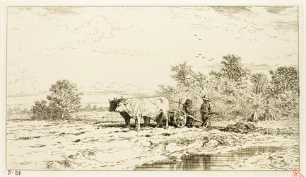 Landschaft mit Landarbeitern