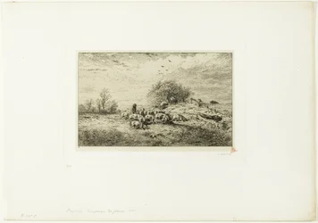 Landschaft mit Schweineherde