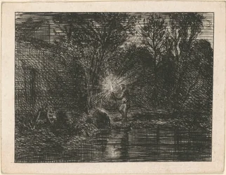 Flussufer bei Nacht