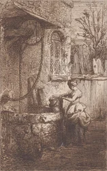 Frau an einem Brunnen, 1842