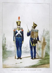 Uniform eines leichten Infanterieregiments, Frankreich, 1823