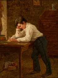 Kleiner Junge beim Lesen