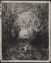 Ein Bach in einer Lichtung, Originaldruck 1862, gedruckt 1921
