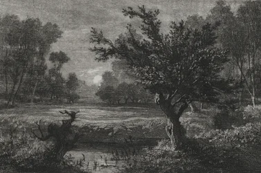 Mondaufgang im Andilly-Tal, 1845