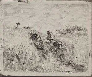 Pfad durch das Kornfeld, Originaldruck 1862, gedruckt 1921