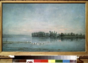 Morgen. Gemälde von Charles-Francois Daubigny (1817-1878) 1858 Puschkin-Museum, Moskau