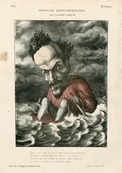 Zeitgenössische Grimassen - Illustration von Charles Gilbert-Martin (1839-1905): Rochefort Henri (1831-1913) - Meer