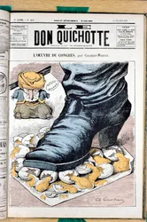 Cover von "Le Don Quixote", Nummer 213, Satirisch in Farben