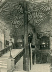 Fächerpfeiler und Dach außerhalb der Christchurch Hall, 1902