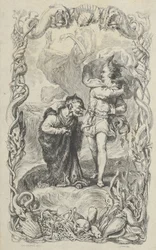 Illustration zu Der Sturm: Caliban, Ferdinand und Ariel, 1836