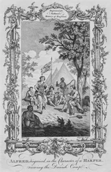 Alfred, verkleidet als Harfner, betrachtet das dänische Lager, 1773