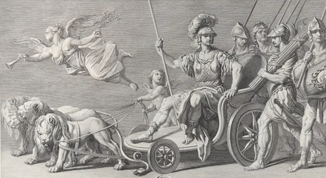 Mars auf einem von drei Löwen gezogenen Wagen, 1749