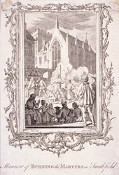 Szene von Protestanten, die in Smithfield verbrannt werden