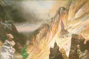 Unterer Wasserfall, Grand Canyon des Yellowstone River, 1886