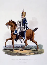 Uniform eines Soldaten der 18. Leichten Dragoner (Husaren), aus 