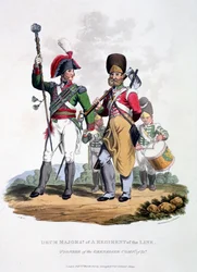 Uniformen eines Tambourmajors eines Linienregiments - Pionier der Grenadierkompanie, aus 