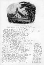 Stoke Poges Kirche, Buckinghamshire, um 1750, 1840