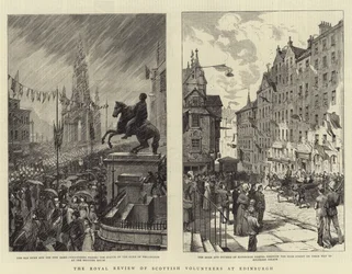 Die königliche Überprüfung der schottischen Freiwilligen in Edinburgh