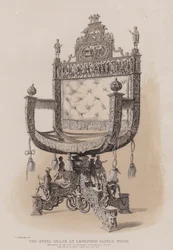 Der Stahlstuhl im Longford Castle, Wilts, präsentiert von der Stadt Augsburg an Rudolf II., Kaiser von Deutschland um das Jahr 1577
