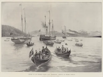 Rückkehr der Nordpolexpedition von Dr. Nansen, Ankunft in Tromsø, Norwegen