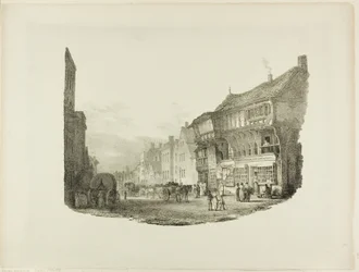 Bridge Street, Chester, aus Lithographic Impressions of Sketches From Nature