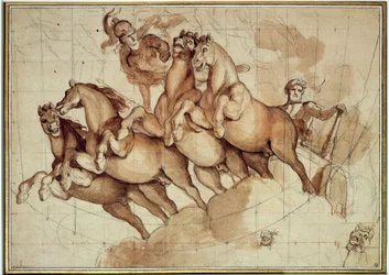 Apotheose des Herkules Lavis de sanguine et encre noir von Charles Lebrun 17. Jahrhundert Paris, Louvre Museum