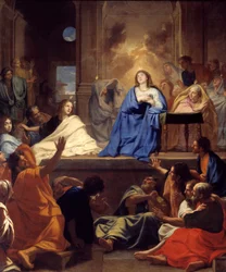 Die Herabkunft des Heiligen Geistes, Gemälde von Charles Lebrun (Le Brun) (1619-1690), 1656, Maße: 3,17 x 2,65 m