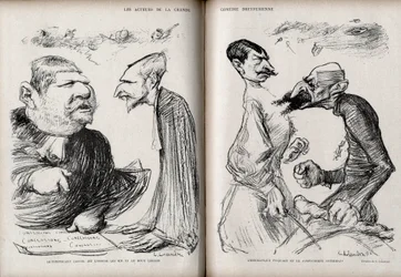 Dreyfus-Affäre - Die Akteure der großen Dreyfus-Komödie - Karikatur von Charle