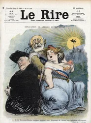 Trennung von Kirche und Staat: „Der französische Politiker Jean-Bienvenu Martin (Bienvenu-Martin) (1847-1943), Minister für öffentliche Bildung, Schöne Künste und Gottesdienste, versucht verzweifelt, die Kirche als Priester von Frankreich zu trennen (franz